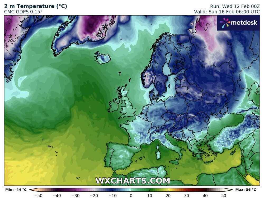 Osiądzie siarczysty mróz w Europie w lutym 2025, temperatura spadnie poniżej -32 st. C. Zima przyniesie najzimniejsze dni
