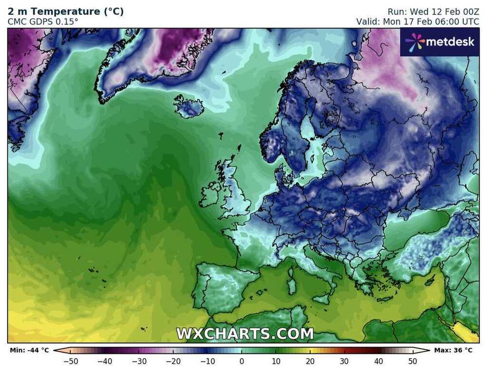 Będzie siarczysty mróz w Europie w lutym 2025, temperatura spadnie poniżej -32 st. C. Nadciągną najzimniejsze dni zimy