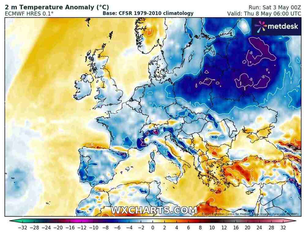 Gdzie będzie mróz w maju 2025 w Europie i Polsce