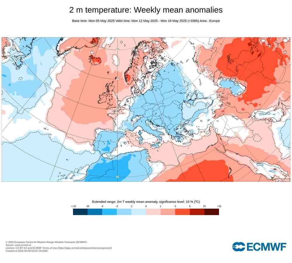 Nowa pogoda na cały maj 2025, anomalia temperatury do 19 maja 2025, do kiedy mróz i ochłodzenie