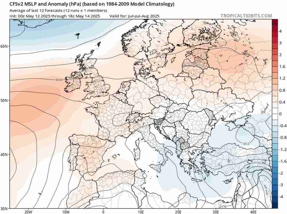 Nowa pogoda na lato 2025, anomalia ciśnienia w Polsce i Europie