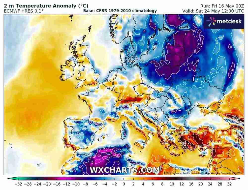 Duży mróz osiądzie i wróci do środkowej Europy w maju 2025. Temperatura spadnie do -7 st. C. W tych regionach będzie najzimniej