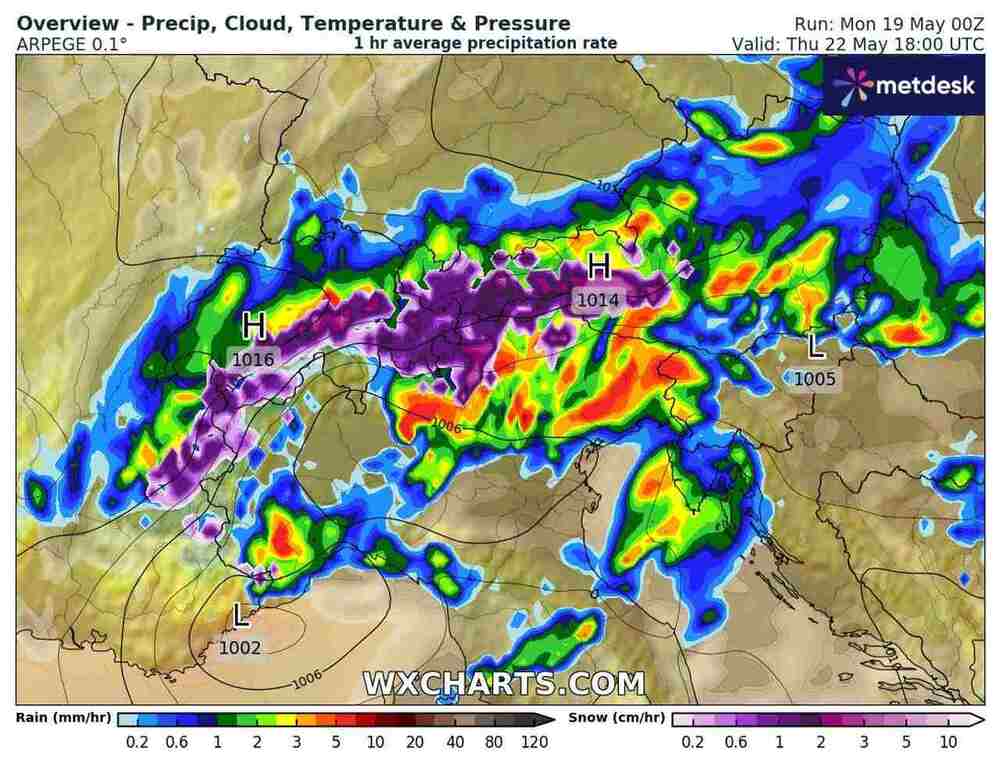 Będą intensywne śnieżyce w Europie w maju 2025, spadnie 30 cm śniegu w Alpach. Nawrót zimy ściągnie zawieje i zamiecie
