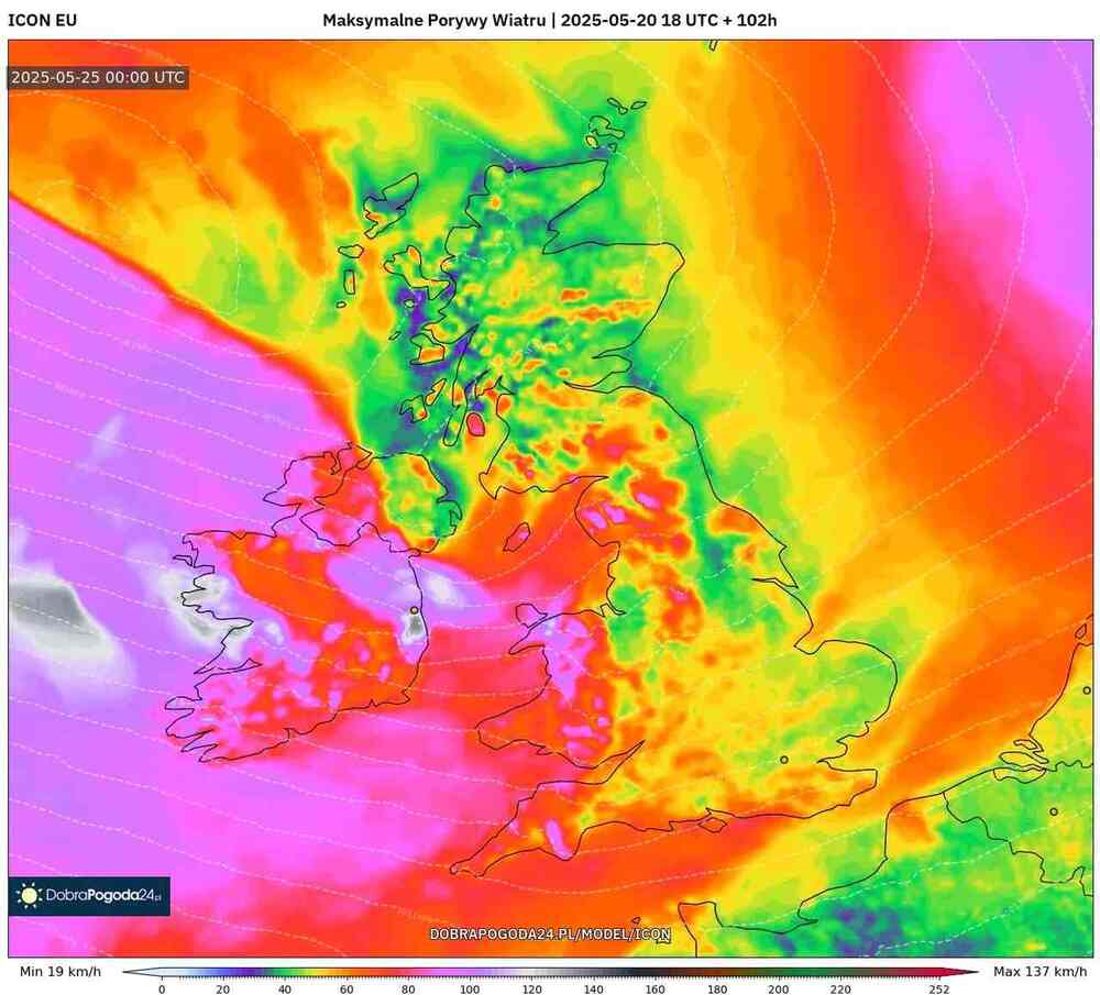 Wichury nadciągną na zachód Europy w maju 2025. Wiatr przekroczy 130 km/h. Podejdzie cyklon z prądem strumieniowym