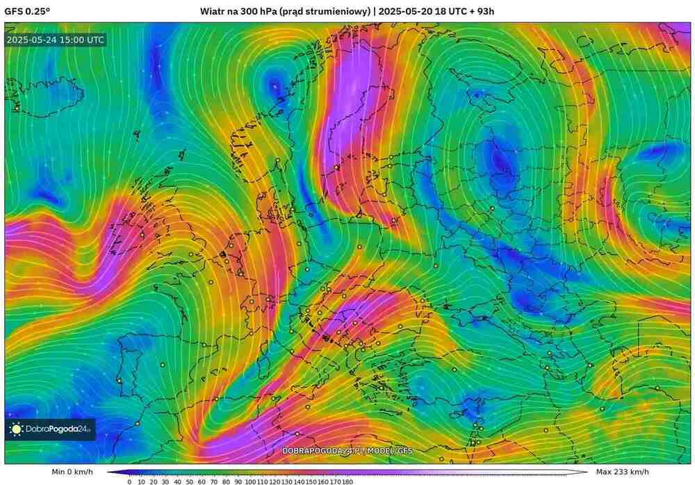 Wichury nadciągną do zachodniej Europy w maju 2025, wiatr przekroczy 130 km/h, będzie cyklon z prądem strumieniowym