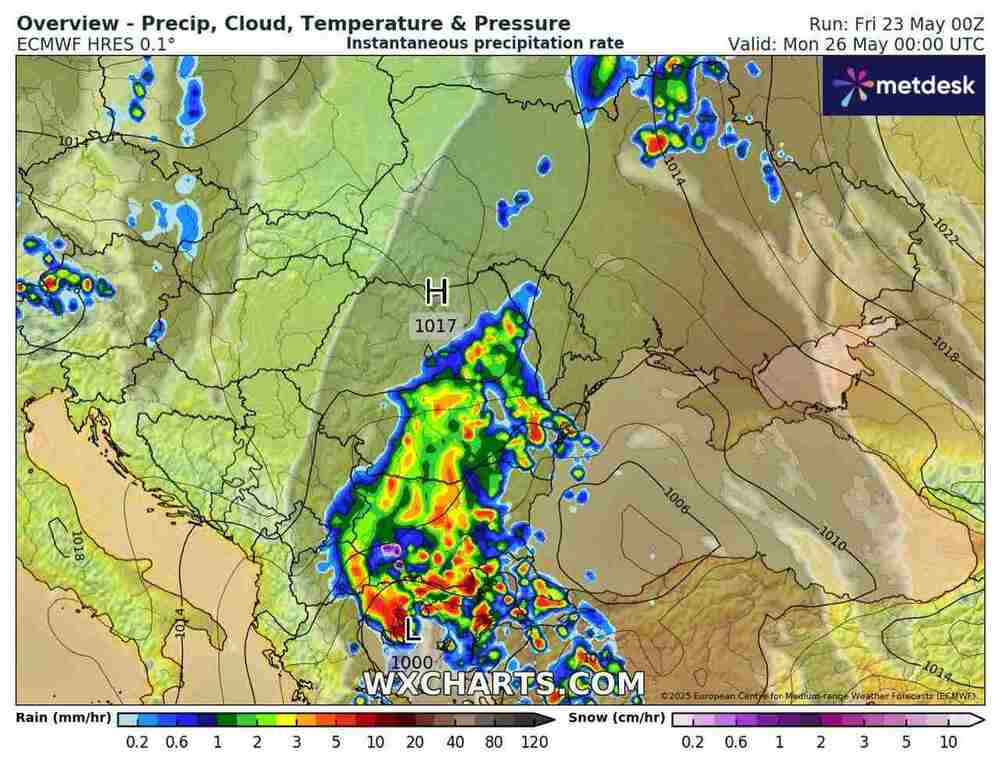 Nagłe ulewy zaleją domy w Europie w maju 2025. Spadnie 160 litrów wody, będą oberwania chmury i powodzie błyskawiczne