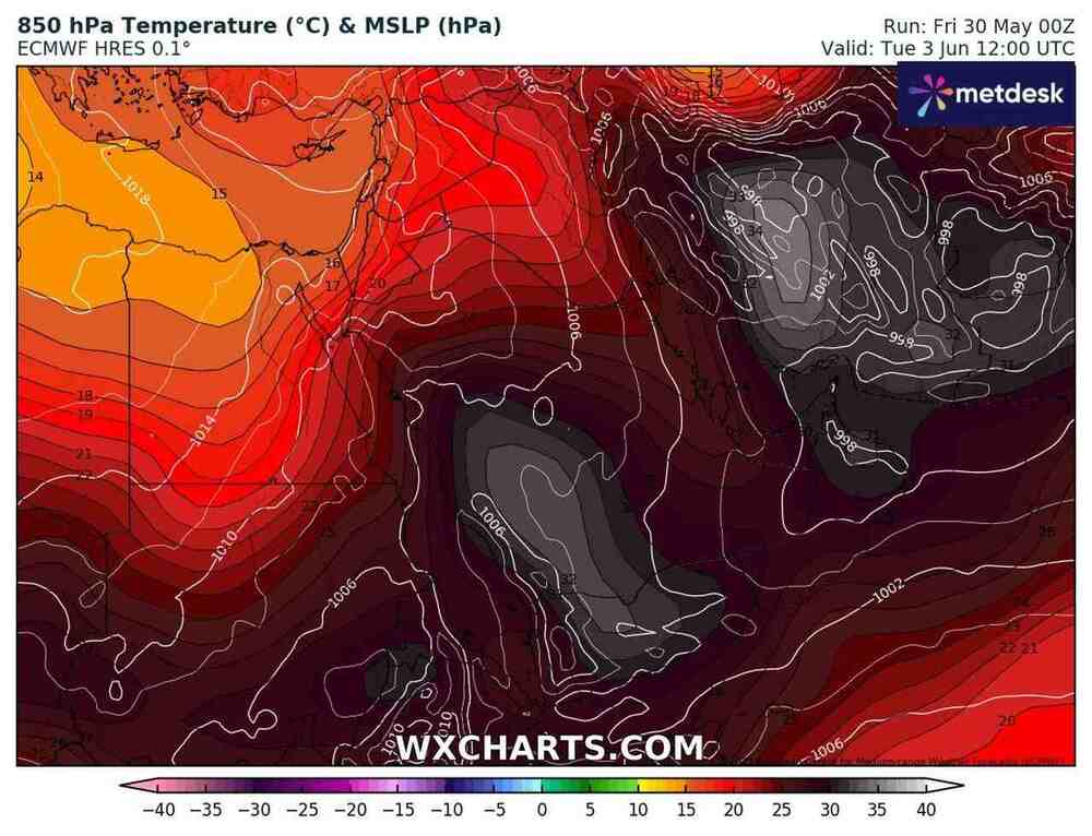 Upał będzie długi i silny na Bliskim Wschodzie w czerwcu 2025. Temperatura przekroczy 48 st. C. w cieniu