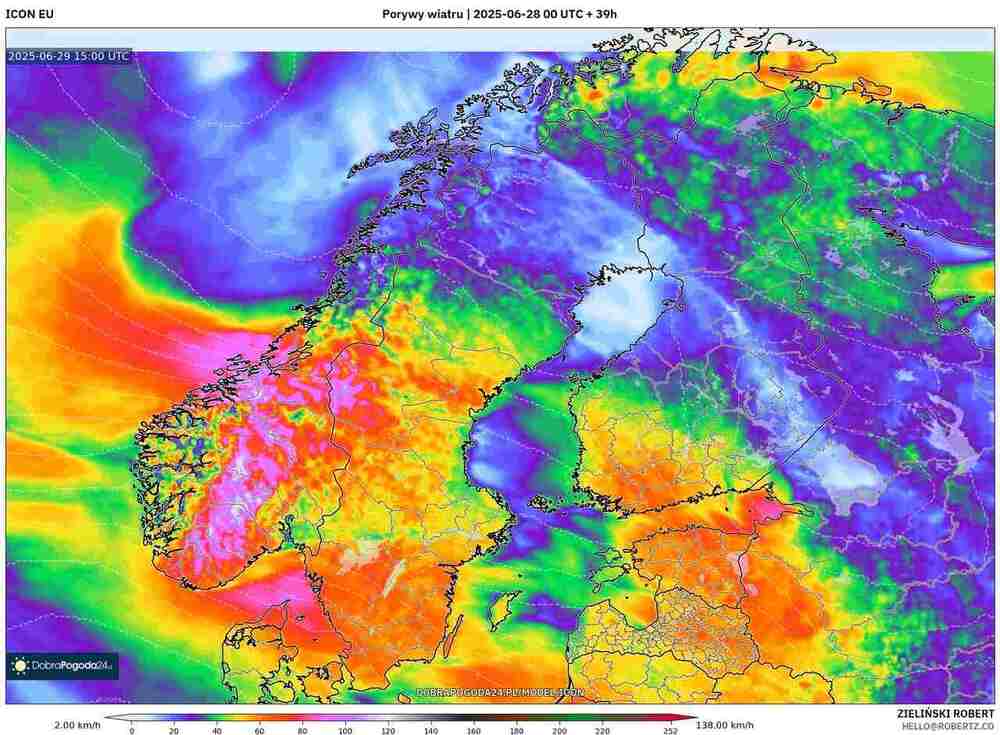 Cyklon nagle przyniesie wichury na północy Europy pod koniec czerwca 2025. Wiatr przekroczy 120 kmh. Nasunie się silny prąd strumieniowy