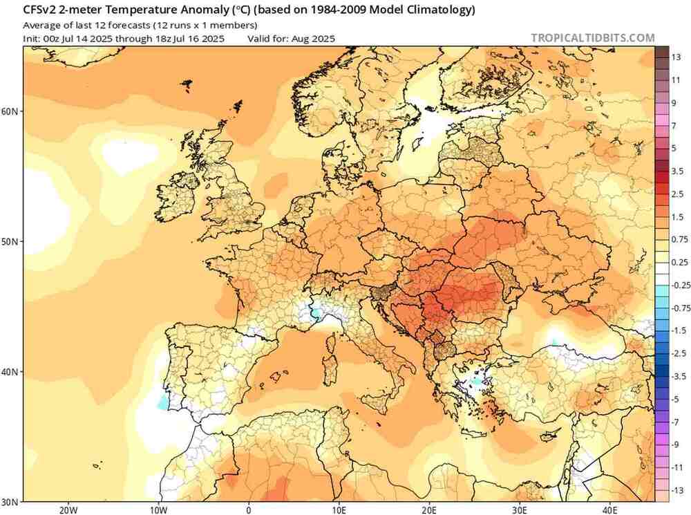 Pogoda na sierpień 2025, anomalia temperatury, będzie trwały i silny upał, czy fala zimna i ulewy