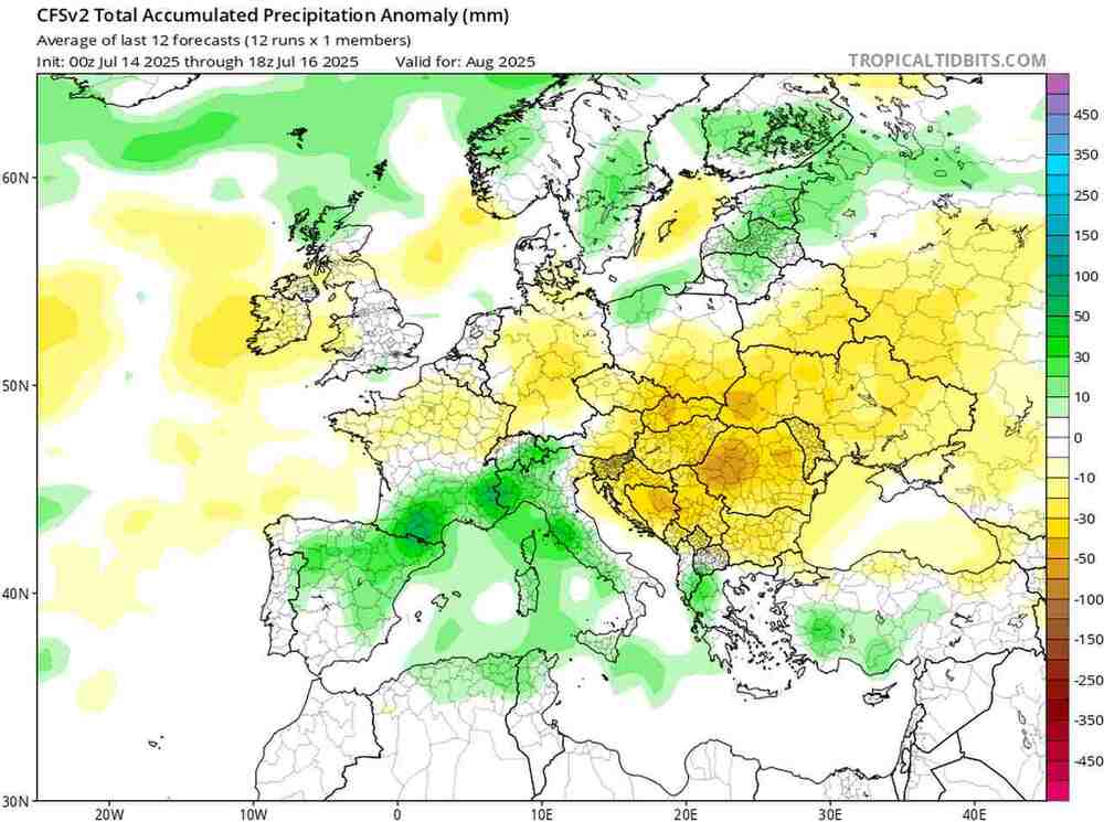 Pogoda na sierpień 2025, anomalia opadów w Polsce i Europie, czy będą ulewy