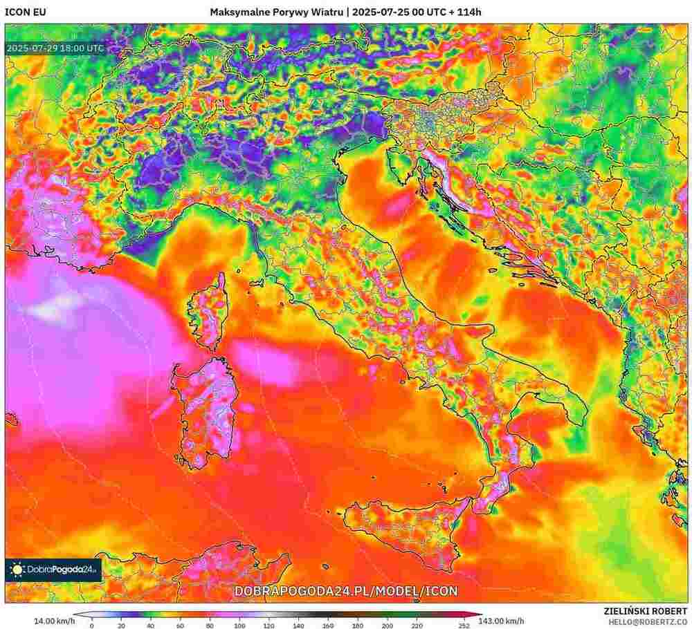 Będą silne wichury na południu Europy w lipcu 2025. Wiatr sięgnie 140 km/h i przejdzie cyklon z prądem strumieniowym