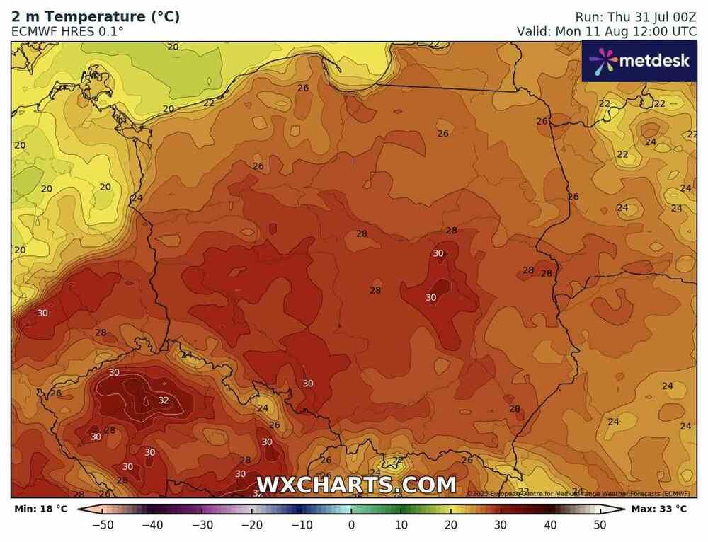 Prognoza fali upałów w środkowej Europie w sierpniu 2025 jest fatalna, gdzie będzie upał, temperatury załamią Polaków
