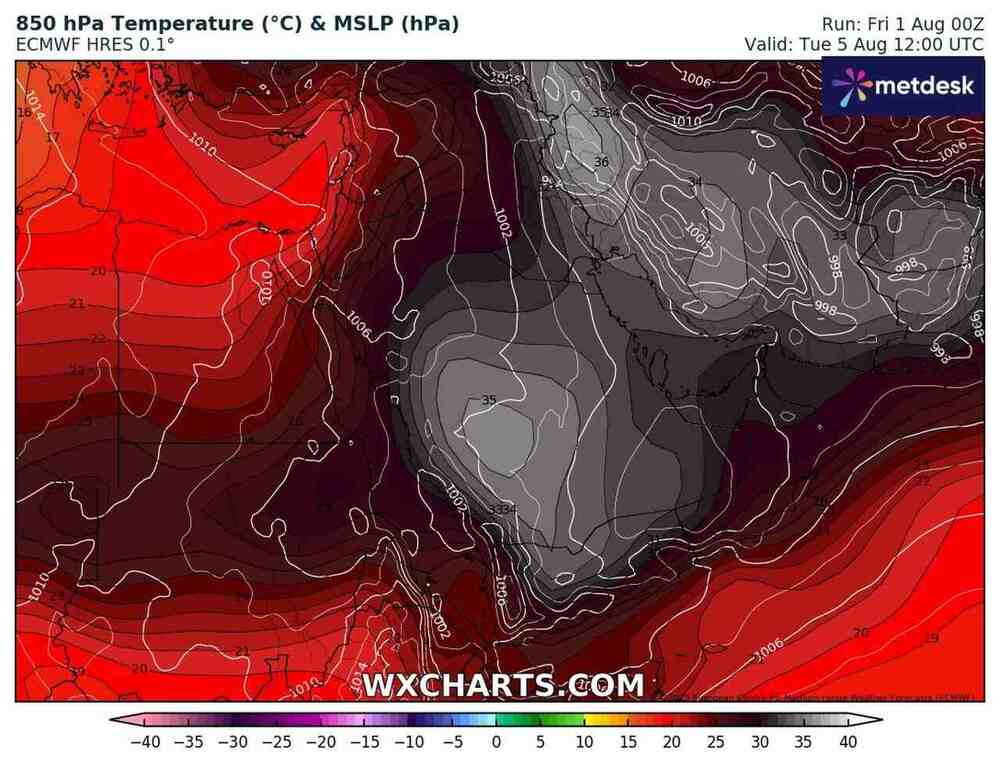 Będzie silny i długi upał na Bliskim Wschodzie w sierpniu 2025. Temperatura sięgnie 51 st. C. Piekielna fala upałow przedłuży się na kolejne tygodnie