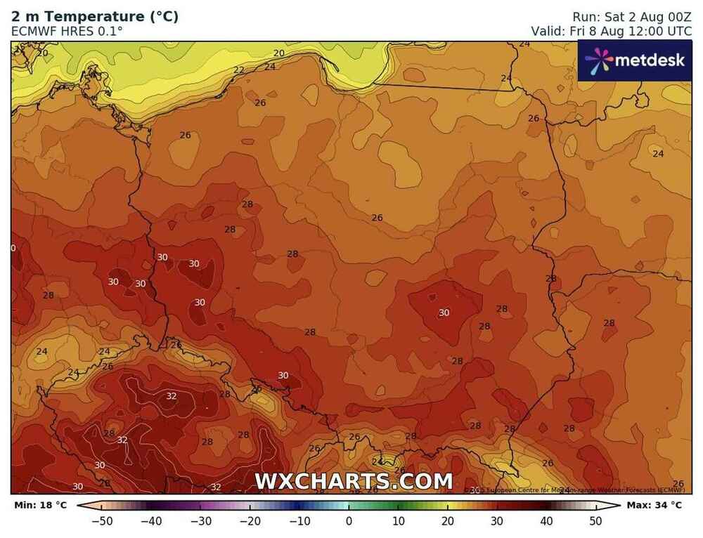 Silny upał sięgnie Polski w sierpniu 2025. Temperatura przekroczy 35 st. C. Będzie przełom w prognozach fali upałów
