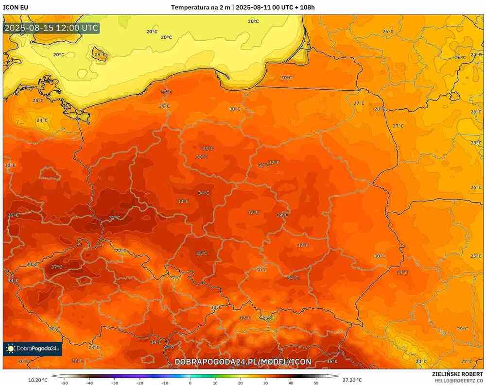 Nadciągnie ogromny upał do środkowej Europy w sierpniu 2025. Temperatura sięgnie 37 st. C. Będzie piekielna fala upałów przez kilka dni