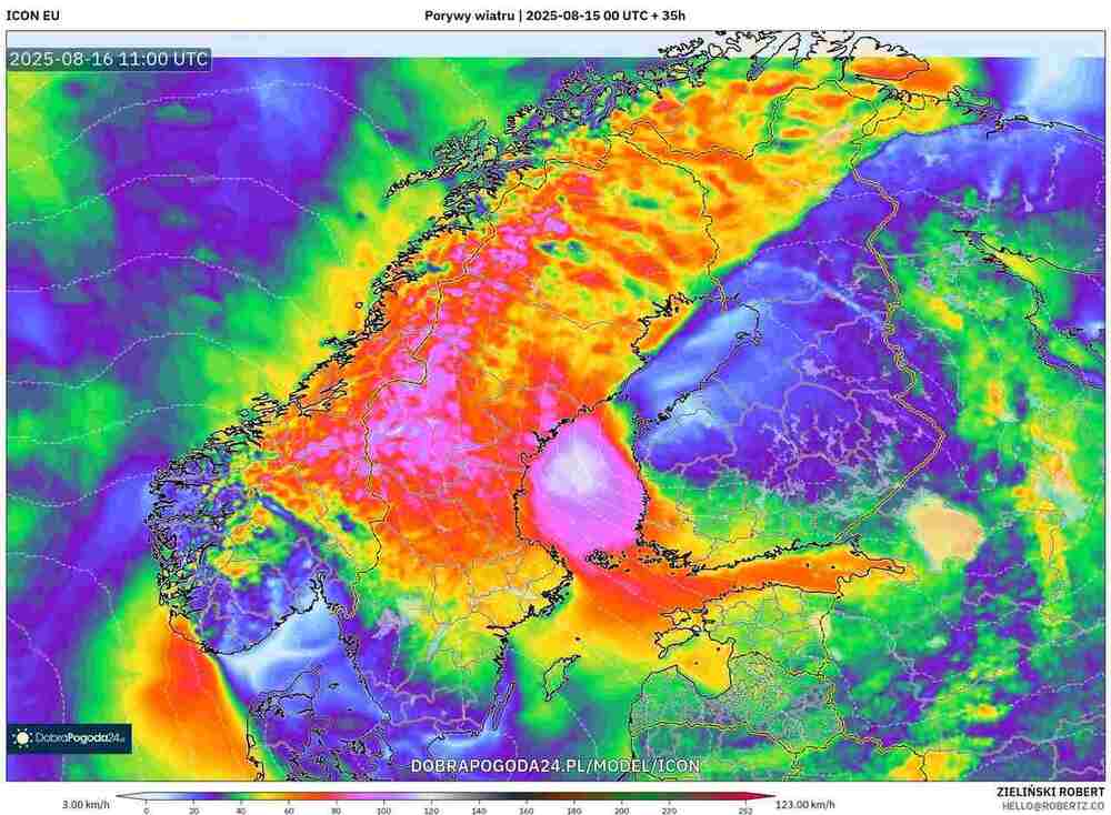 Będą silne wichury na północy Europy w sierpniu 2025. Cyklon zanurkuje z północy