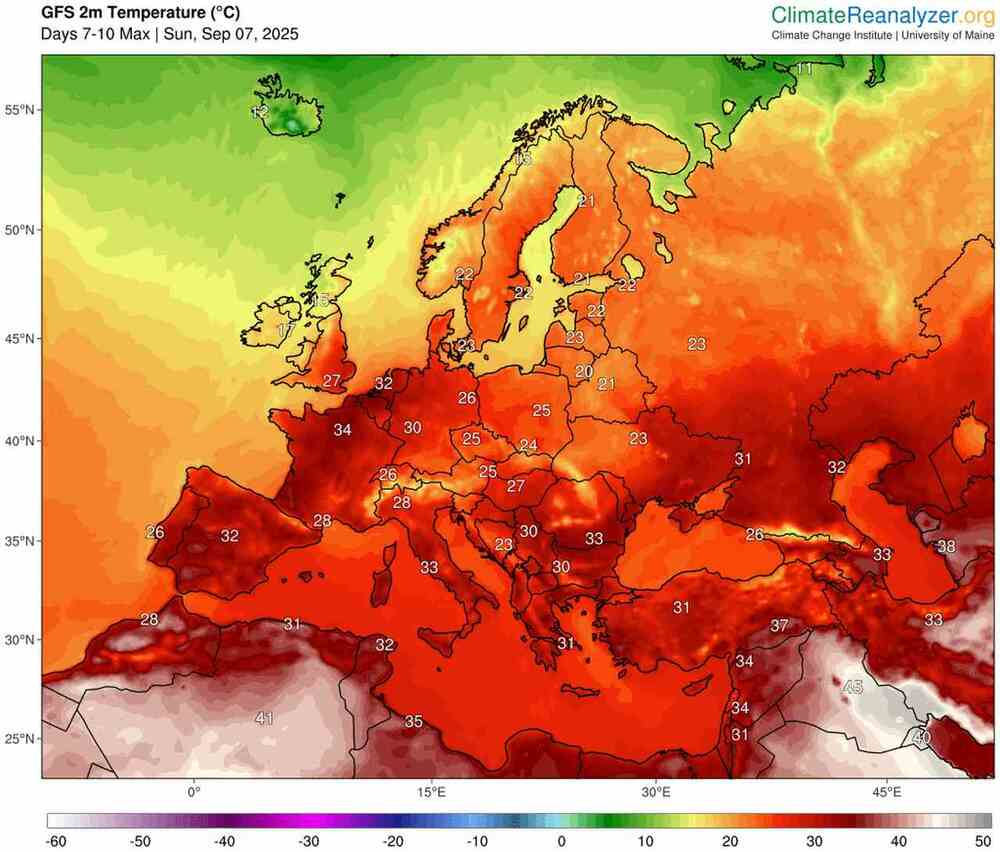 Silny i długi upał pojawi się na południu Europy we wrześniu 2025. Temperatura przekroczy 38 st. C. Gdzie będzie piekielna fala upałów
