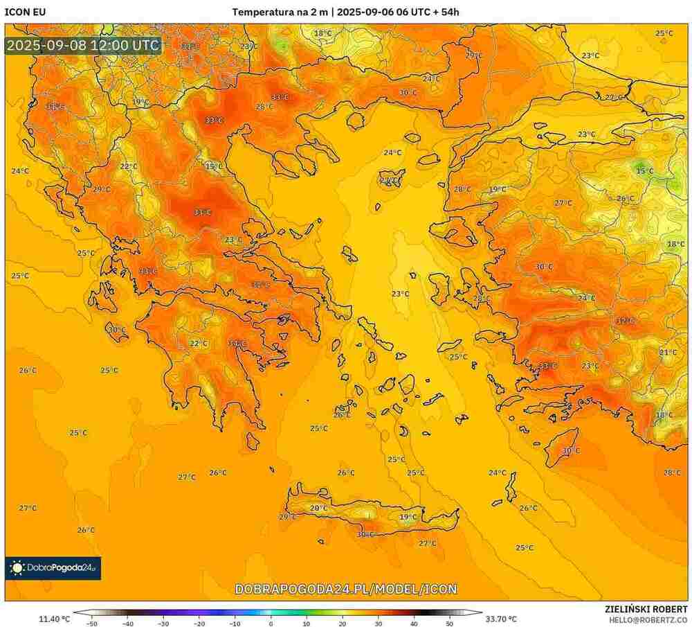 Będzie silny upał na południu Europy we wrześniu 2025. Temperatura sięgnie 36 st. C. Fala upałów znacznie się przedłuży