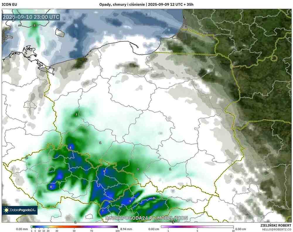 Pogoda na 10 września 2025, letnie temperatury w Polsce i niż z ulewami nocą, prognoza zachmurzenia i opadów, mapy