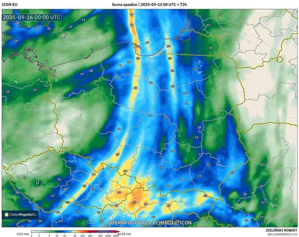Przejdzie niż z ulewami w Polsce do 15 września 2025. Będzie padać 10 godzin. W tych regionach będą zalania