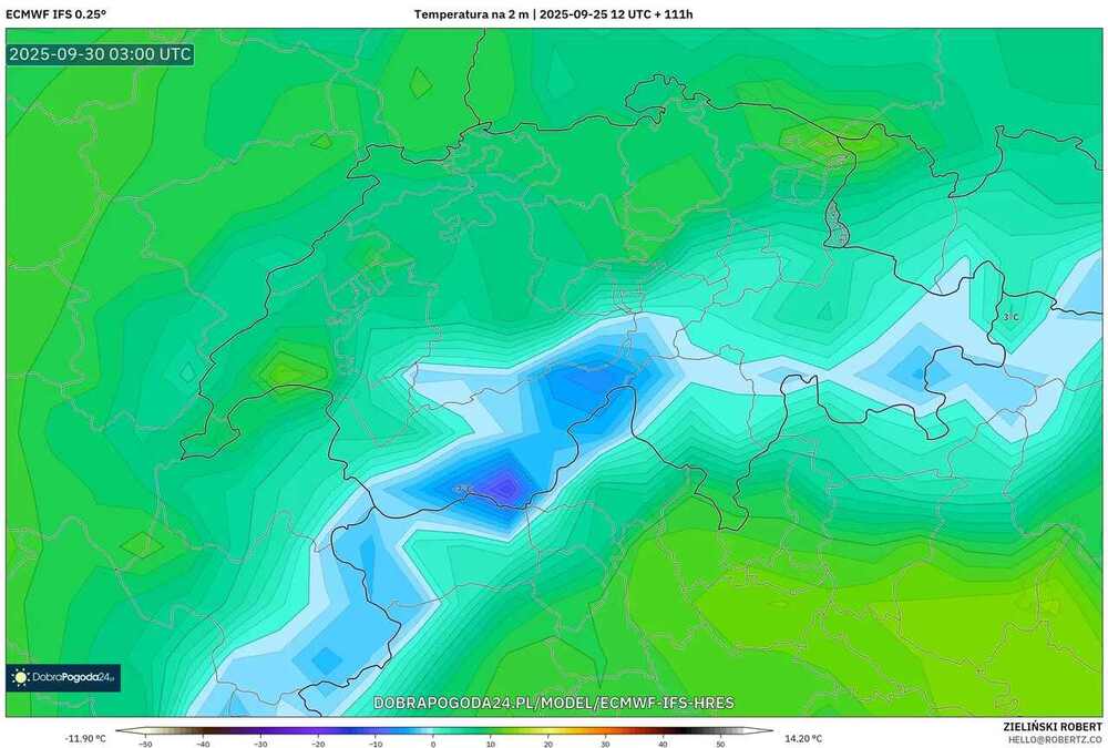 Mróz będzie silny i długi na południu Europy we wrześniu 2025. Temperatura spadnie do -18 st. C. Nadciągnie wczesna fala ochłodzenia z mrozem