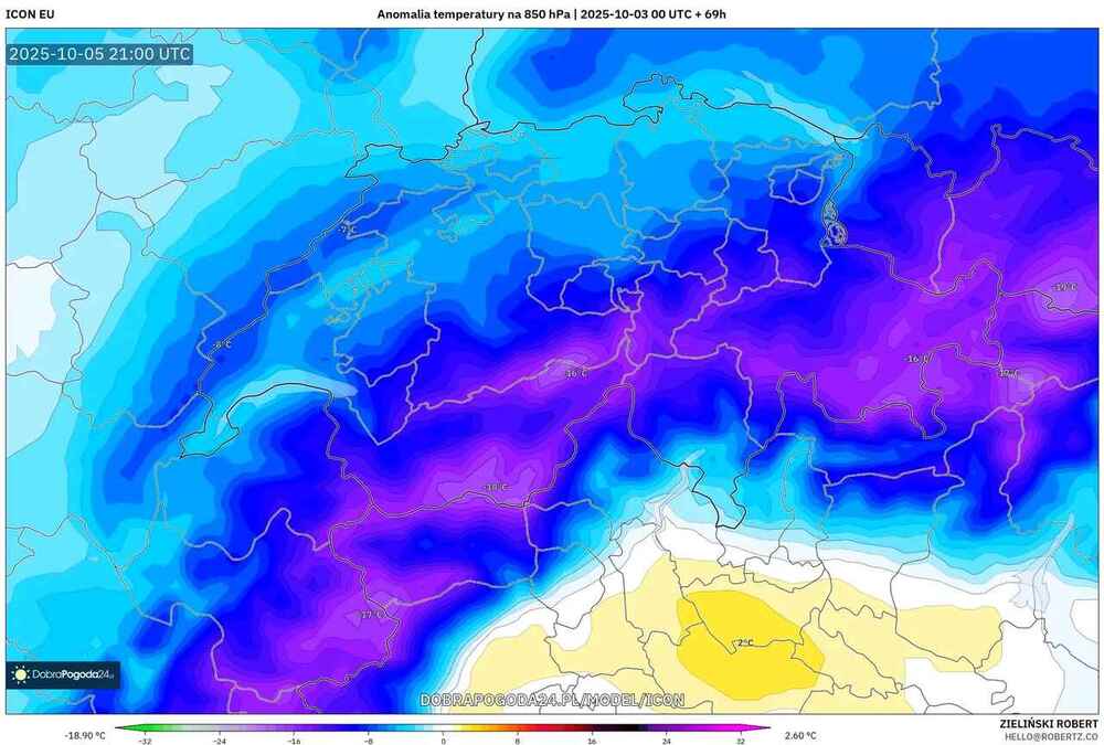 Nadciągnie silny mróz na południe Europy w październiku. Temperatura spadnie do -18 st. C. Fala ochłodzenia będzie duża