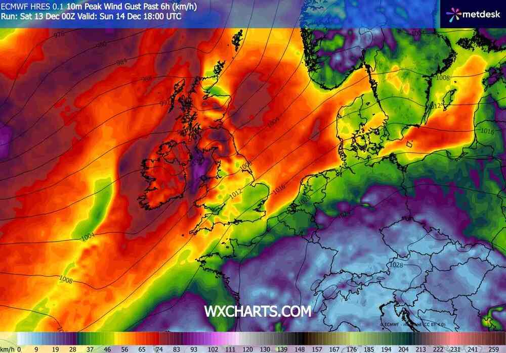 Będą silne wichury na zachodzie Europy. Wiatr sięgnie 140 km/h. Cyklon odetnie prąd w grudniu 2025