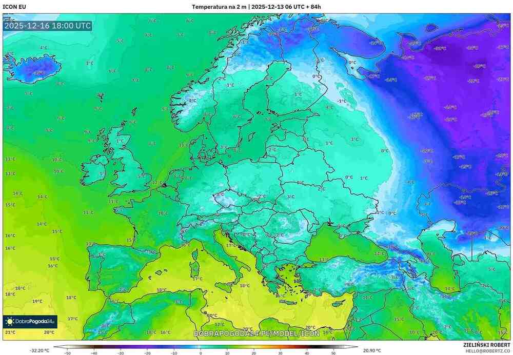 Silny mróz już blisko środkowo wschodniej Europy w grudniu 2025. Temperatura spadnie do -35 st. C. W tych regionach będzie najzimniej