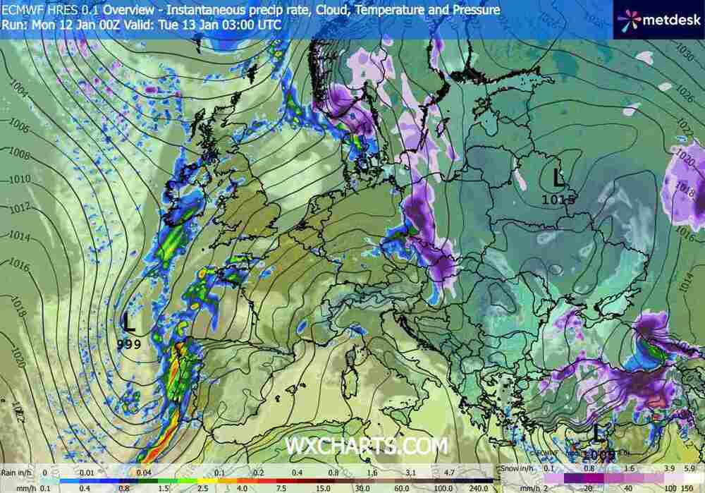 Śnieżyce przejdą w deszcz w środkowej Europie. Nadciągnie ciepły front. Zima cofnie się na wschód w styczniu 2026