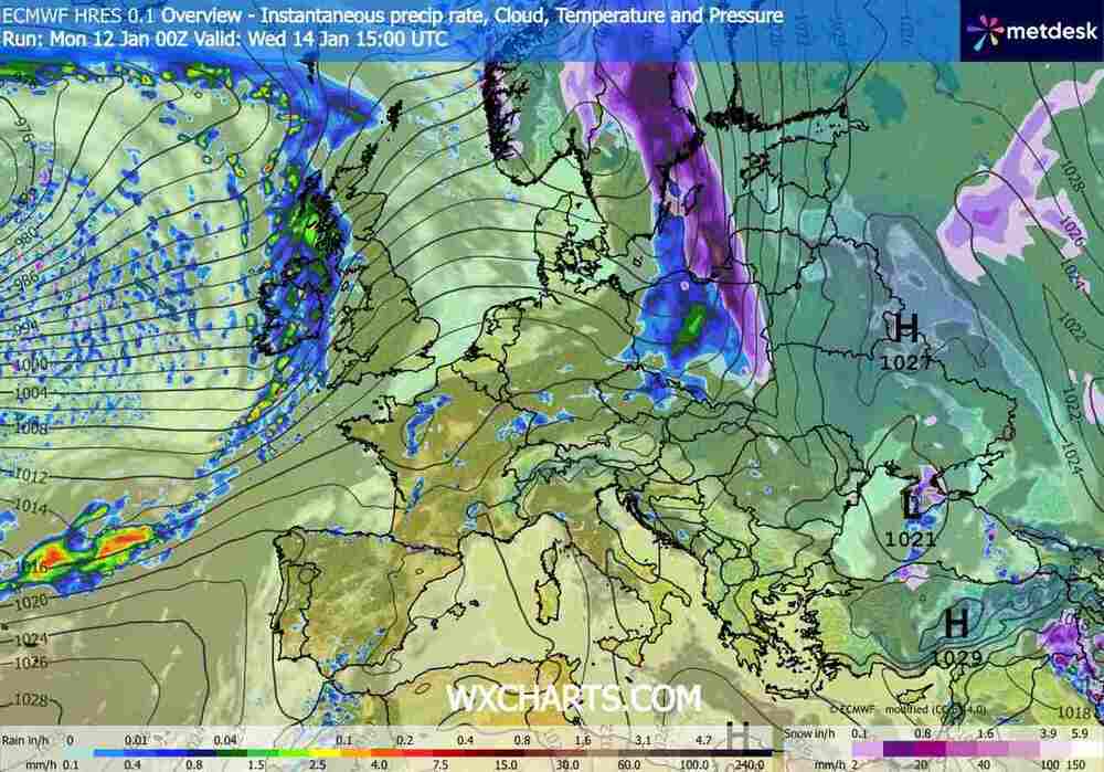 Śnieżyce przejdą w deszcz w środkowej Europie w styczniu 2026. Nadciągnie ciepły front. Zima cofnie się na wschód