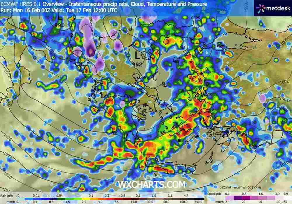Silne ulewy zaleją domy na południu i zachodzie Europy. Spadnie 210 litrów wody na m2 ziemi. Będą oberwania chmury i powodzie błyskawiczne w lutym 2026