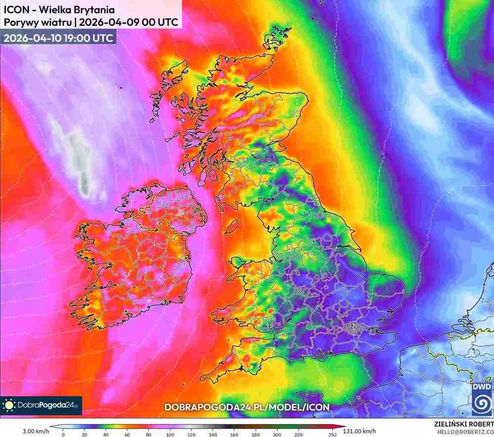 Wichury wyłączą prąd na zachodzie Europy. Wiatr sięgnie 140 km/h. Cyklon nadciągnie w kwietniu 2026