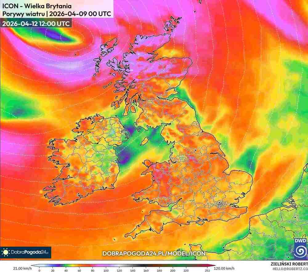 Wichury wyłączą prąd na zachodzie Europy w kwietniu 2026. Wiatr sięgnie 140 km/h i nadciągnie silny cyklon