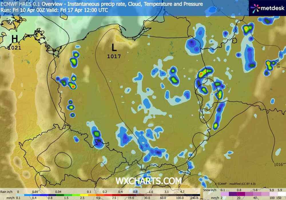 Antycyklon zmieni wszystko i przedłuży ochłodzenie w środkowej Europie w kwietniu 2026. Będzie biała plama na mapie opadów