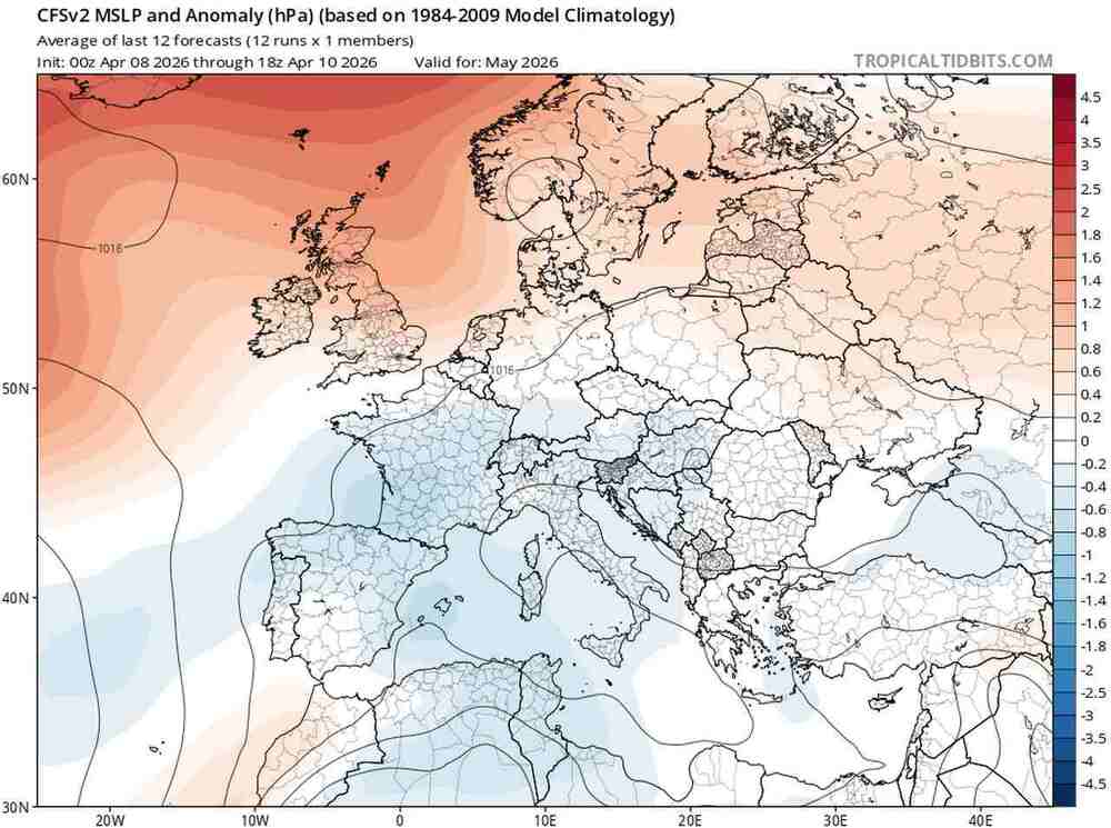 Jest pogoda na maj 2026, anomalia ciśnienia