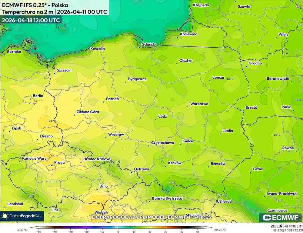 Nadciągnie ocieplenie do środkowej Europy w kwietniu 2026. Temperatura sięgnie 23 st. C. Będzie długa fala ciepła
