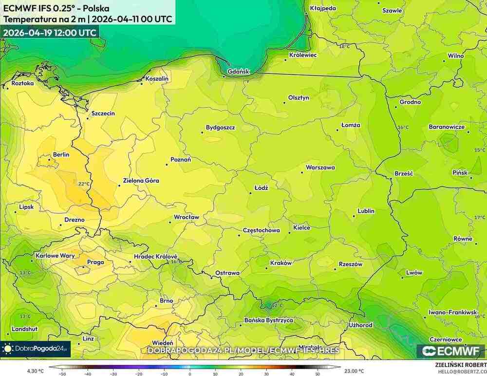 Nadciągnie ocieplenie do środkowej Europy w kwietniu 2026. Temperatura sięgnie 23 st. C. i będzie długa fala ciepła