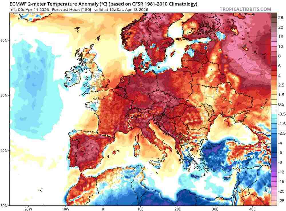 Nadciągnie ocieplenie do środkowej Europy w kwietniu 2026 i temperatura sięgnie 23 st. C. Będzie długa fala ciepła