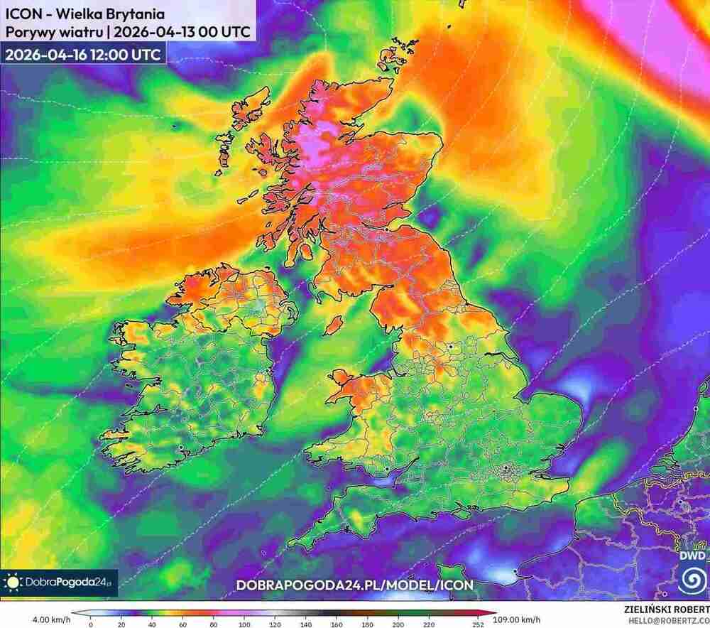 Będą silne wichury na zachodzie Europy w kwietniu 2026. Wiatr osiągnie 120 km/h. Nadciągnie cyklon i odłączy prąd