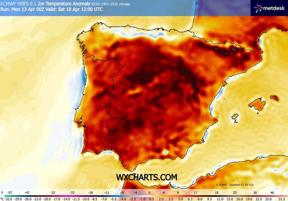 Nadciągnie długi upał na południe Europy w kwietniu 2026. Temperatura sięgnie 32 st. C. i będzie silna fala upałów