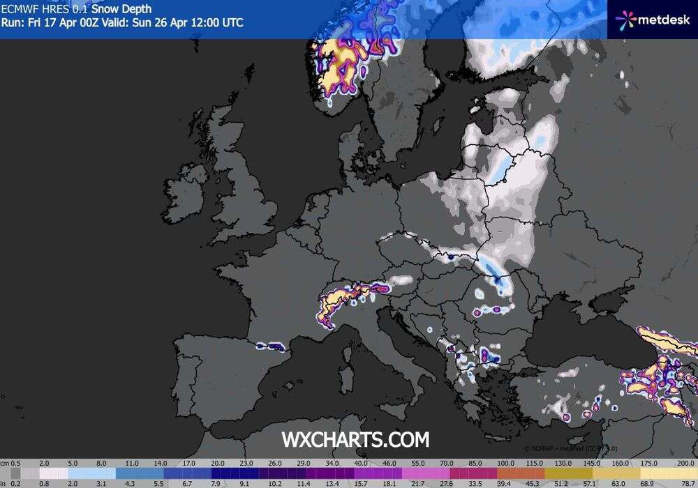 Wrócą nagle śnieżyce do środkowej Europy w kwietniu 2026. Będzie nawrót zimy i spadnie śnieg w tych dniach