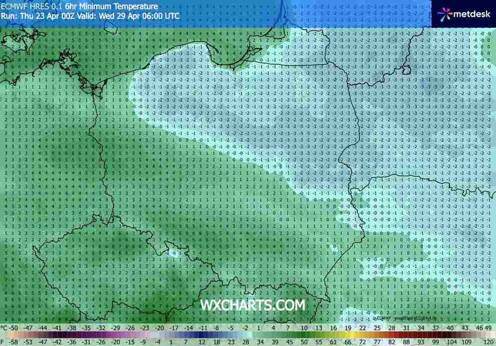 Tęgi mróz zagrozi roślinom w środkowej Europie w kwietniu 2026. Temperatura spadnie do -10 st. C. i fala mrozów będzie silna