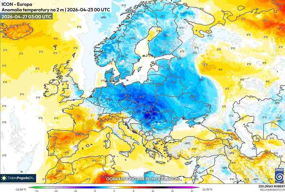 Tęgi mróz zagrozi roślinom w środkowej Europie w kwietniu 2026. Temperatura spadnie do -10 st. C. i fala mrozów będzie silna w wielu regionach