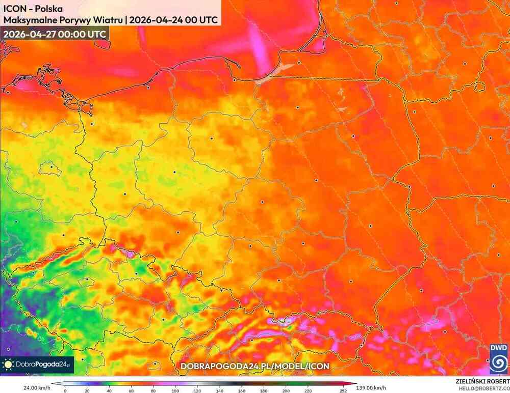 Wichury odłączą prąd w środkowej Europie w kwietniu 2026. Wiatr sięgnie 130 km/h i cyklon zejdzie z północy