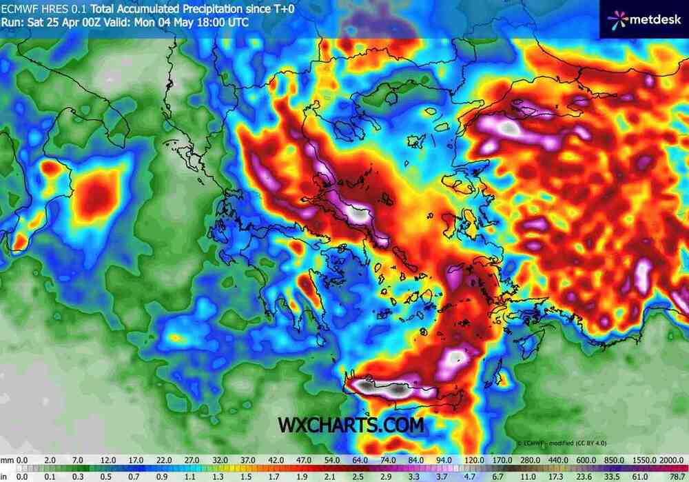 Silne ulewy zaleją domy na południu Europy w maju 2026. Spadnie 110 litrów wody na m2 ziemi i będą oberwania chmury i powodzie błyskawiczne