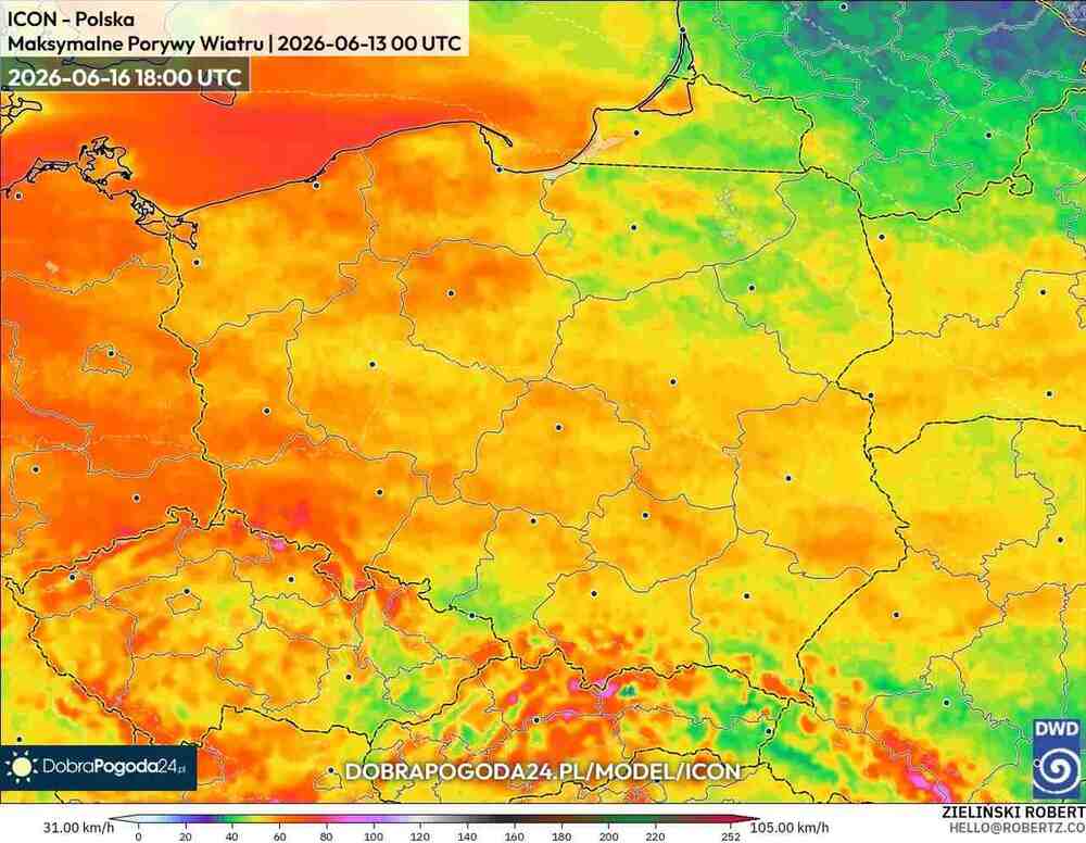 Nagle wichury odłączą prąd w środkowej Europie w czerwcu 2026. Wiatr sięgnie 100 km/h i cyklon nadciągnie z północy