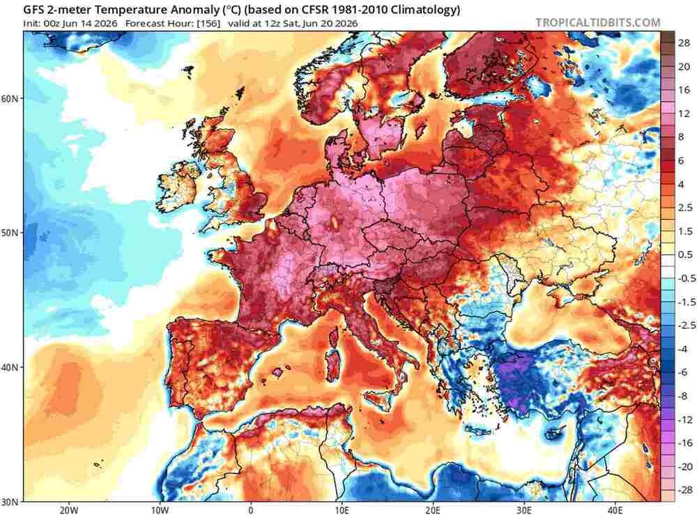 Pogoda 16 dni dni, będzie silny upał, podmuch lata anomalia temperatury w Polsce i Europie 20 czerwca 2026