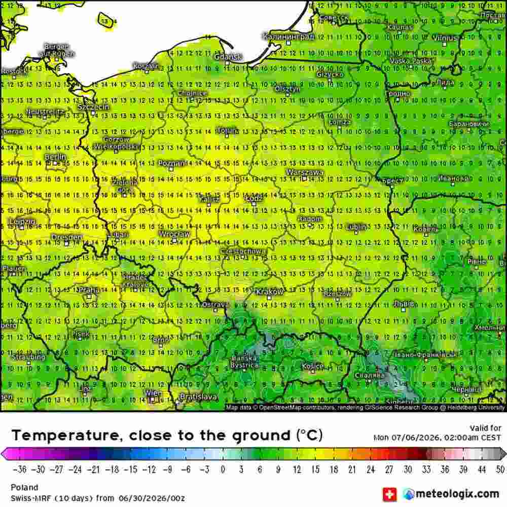 Nadciągnie ochłodzenie do środkowej Europy w lipcu 2026. Temperatura spadnie do 5 st. C. Fala chłodu sięgnie z północy
