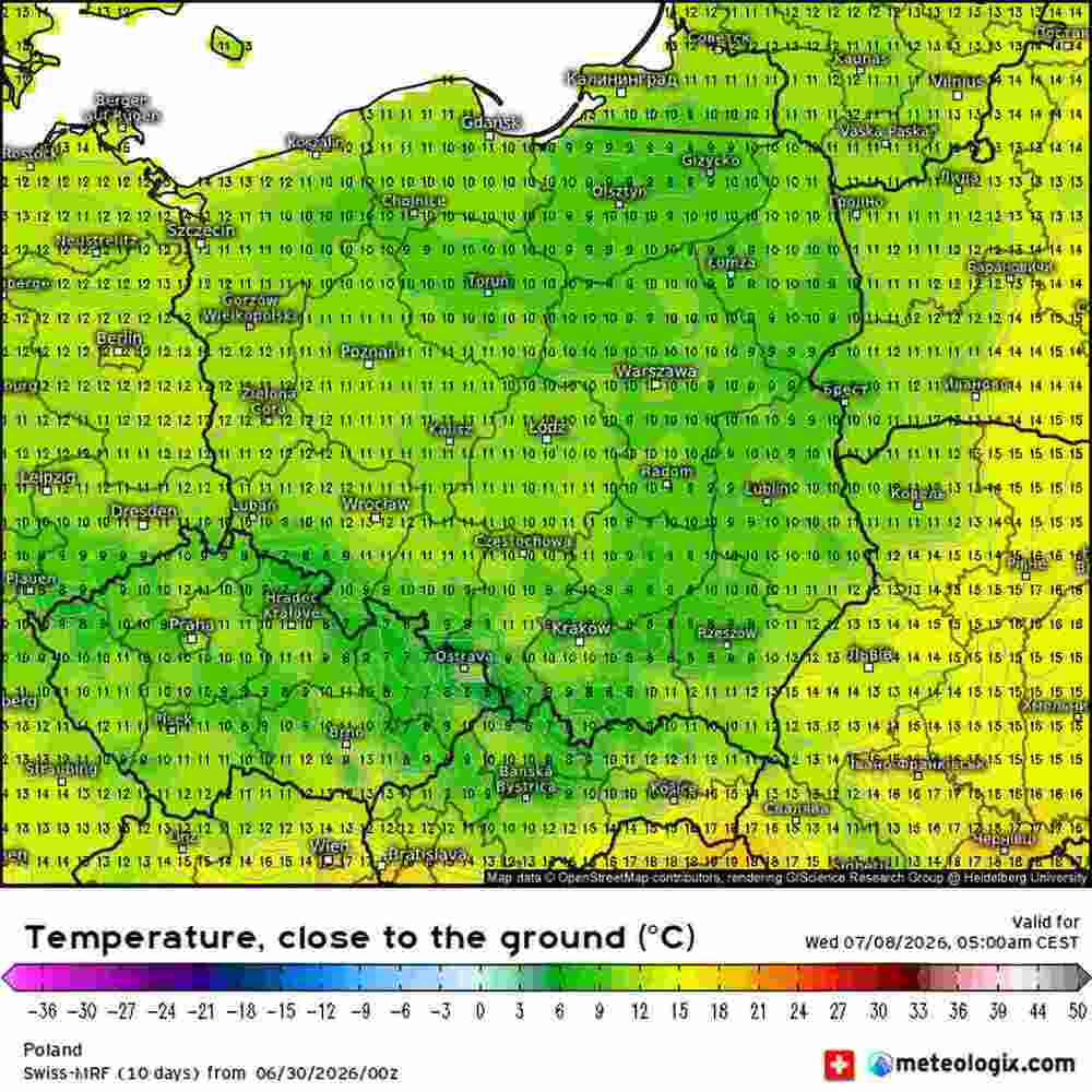 Nadciągnie ochłodzenie do środkowej Europy w lipcu 2026. Temperatura spadnie do 5 st. C. Będzie fala chłodu