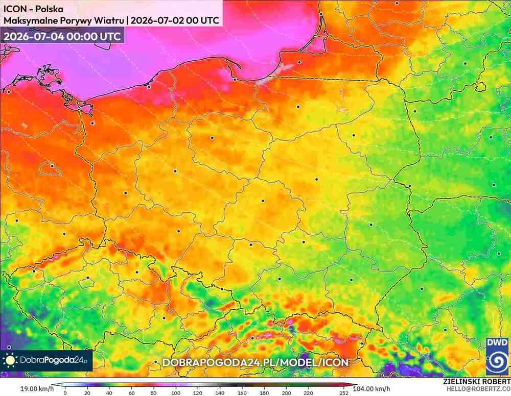 Silne wichury wyłączą prąd w środkowej Europie. Wiatr sięgnie 100 km/h. Cyklon z prądem strumieniowym nadciągnie z zachodu w lipcu 2026